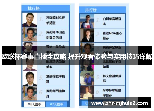 欧联杯赛事直播全攻略 提升观看体验与实用技巧详解